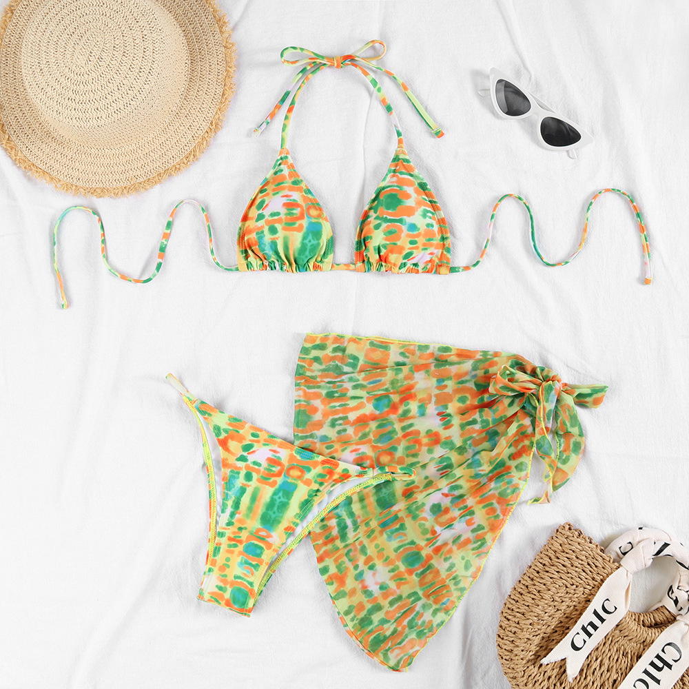 3 piece Floral bikini set with cover-up